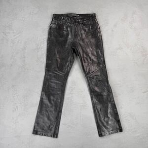Vintage 2001 Gap Bootcut Black Leather Pants Women's Sz 2, Fit 28 x 30